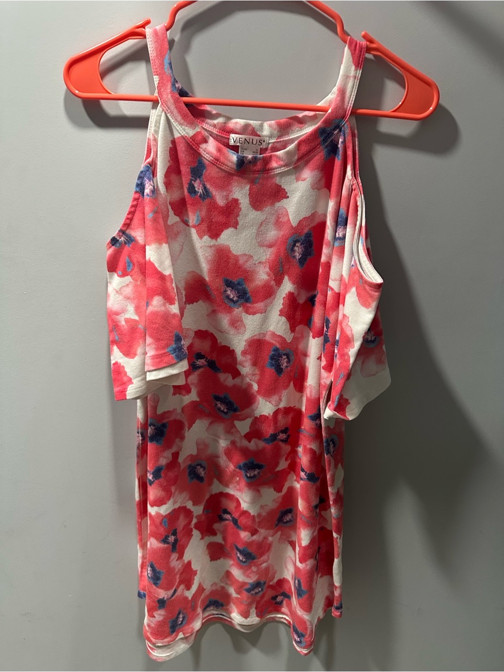 VENUS White Dress with Pink and Blue Floral Print